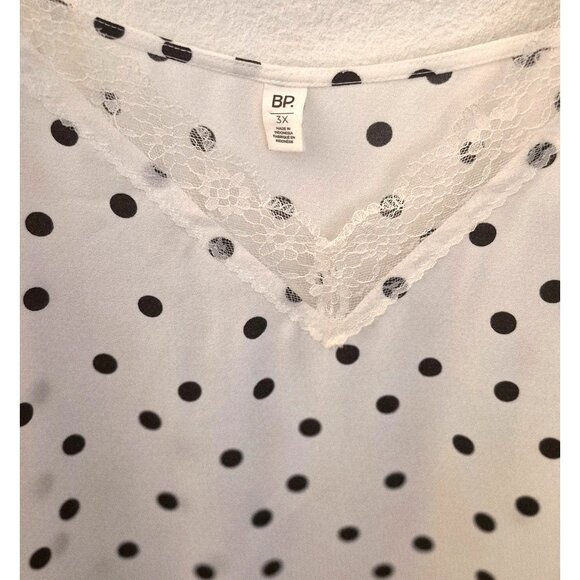 BP Polka Dot Lace Trim Camisole Adjustable Strap Tank Top Size 3X EUC - Picture 6 of 7